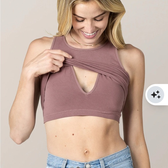 Kindred Bravely Mauve Sublime® Bamboo Maternity & Nursing Longline Bra Top - Picture 4 of 5